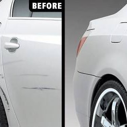 Car Mechanic Fixes Dents and Scratches on Car